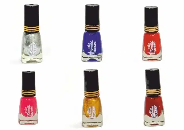 Matte & Glossy Nail Polish, Multicolor, Pack of 6