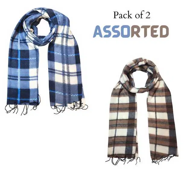 Men's Muffler, Pack of 2 (Assorted, Free Size) (TJS-10)