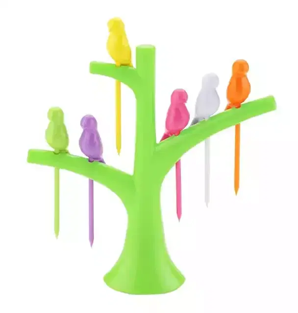 Plastic Bird Fork Color Box Packing, Pack of 1, PI-046