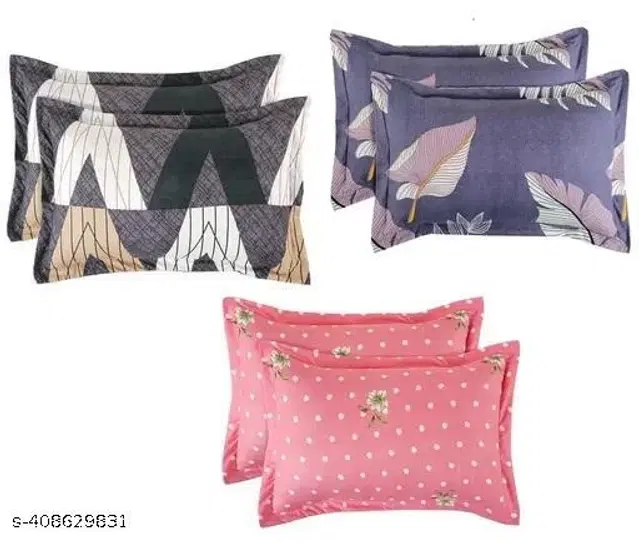 Cotton Pillow Covers, Multicolor, 18x28 inches, Pack of 6