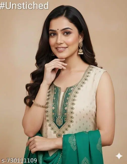 Silk Blend Punjabi/All Over Suits (Multicolor, 7.05 meter for Women (4XL)
