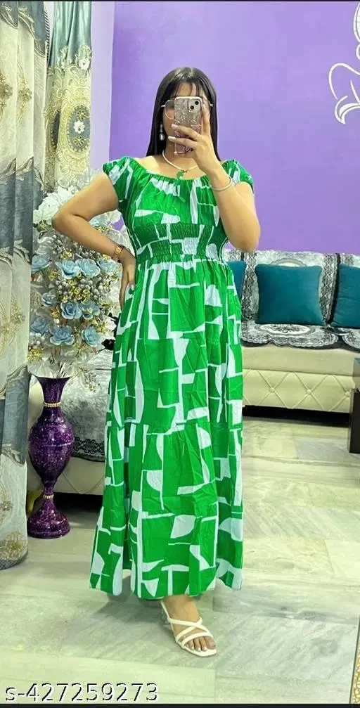 Elegant Gown for Women (Green, M)