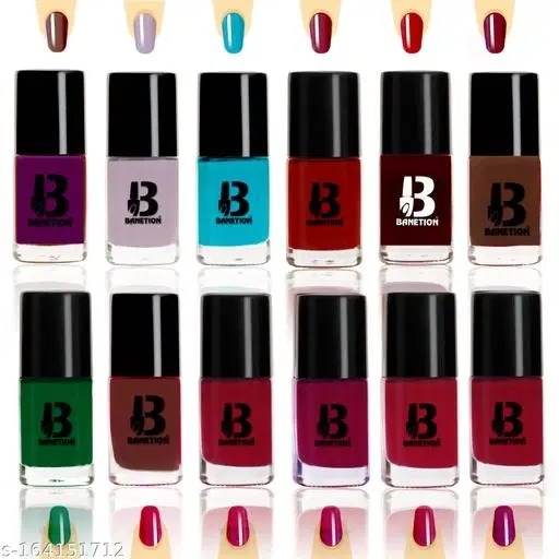 Banetion Matte Nail Polish, Multicolor, Pack of 12