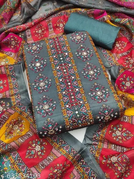 Printed Punjabi/All Over Suits for Men (Grey, 7.05 meter (4XL)) (Grey, 6.05 meter (M)