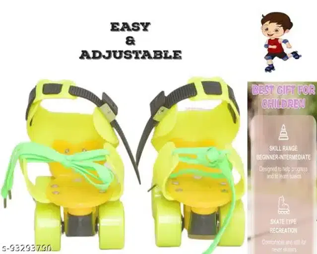 Adjustable Roller Skates for Kids, Yellow & Green