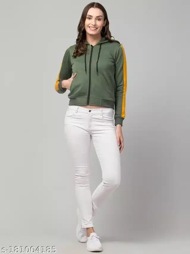 Hoodies For Women (Green, L)