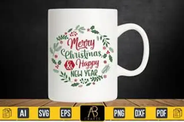 Ceremic Printed Coffee Mug, White, 350 ml