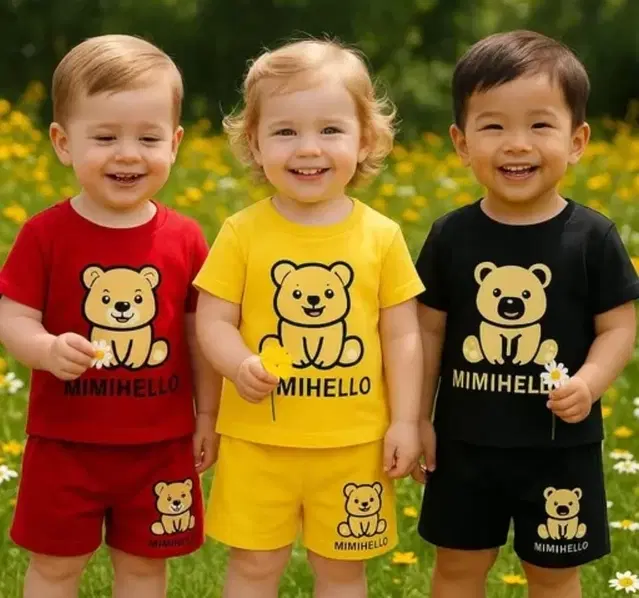 Cotton Blend Printed Clothing Set for Girls, Multicolour, Pack of 3 (18- 24  Months)