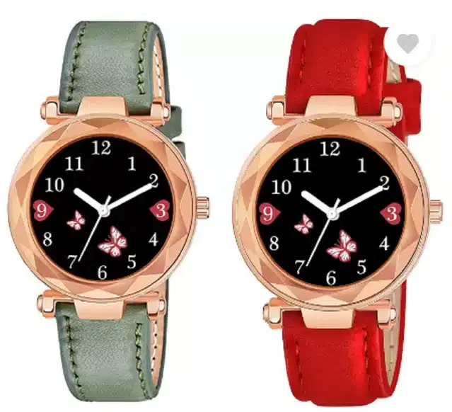 Analog Watch for Women, Pack of 2 (Multicolor)