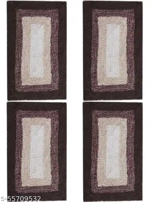 Bath Mats, Brown, 58x38x0.5 cm, Pack of 4