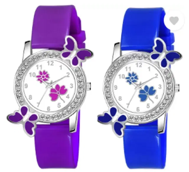 Analog Watch for Women & Girls, Pack of 2 (Multicolor)