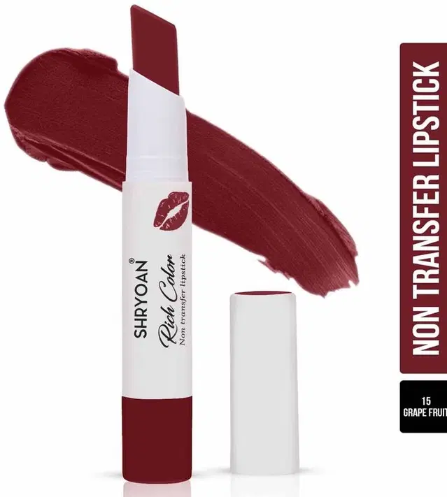 Shryoan Non Transfer Matte Lipstick, Grape Fruit, 3.2 g