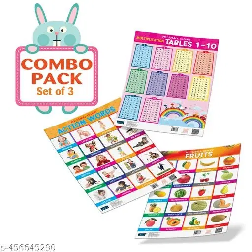 Bookford Publications My small chart Fruits, Action Words & Tables (Set of 3)