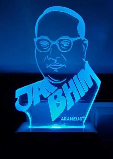 Unicept Jay Bhim Dr.Baba Saheb Aambetkar Extremely 7 Color Changing Night Lamp, Multicolor, NE-40