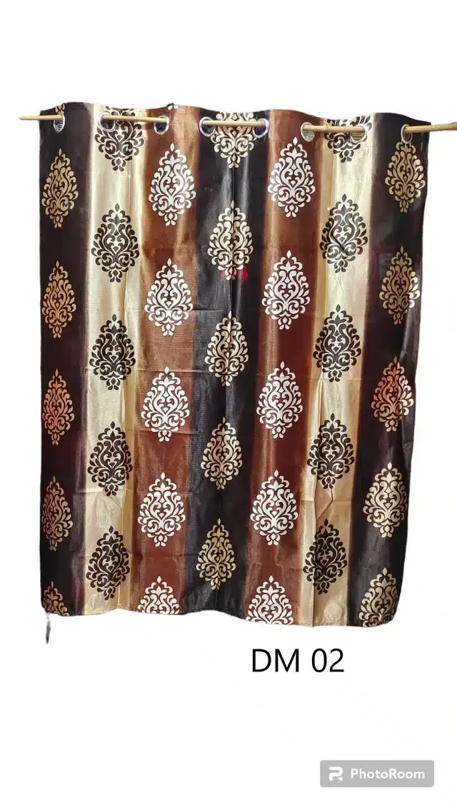 Printed Door, 7 feet & Two Window, 5 feet Curtains, Multicolor, Set of 2