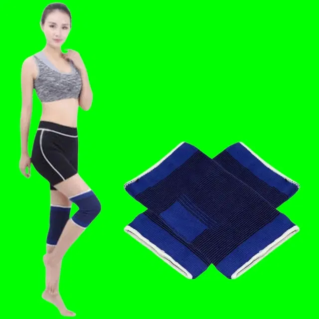 Polyester Solid Knee Sleeves for Women, Blue, Set of 1