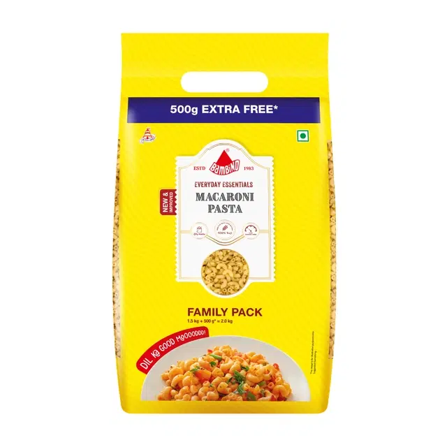 Bambino Macaroni Pasta Elbow 1.5 kg+500 g Free