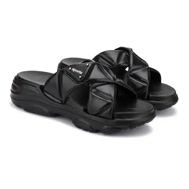 Sliders for Women (Black, 5)