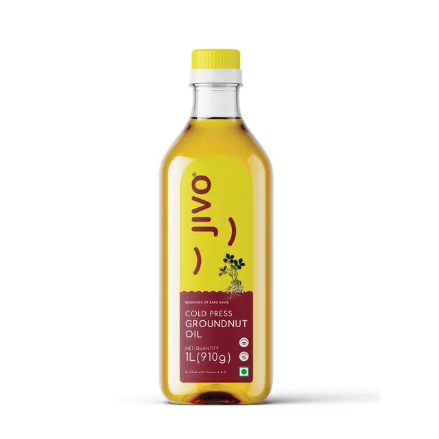 Jivo Cold Press Groundnut Oil 1 L (Bottle)