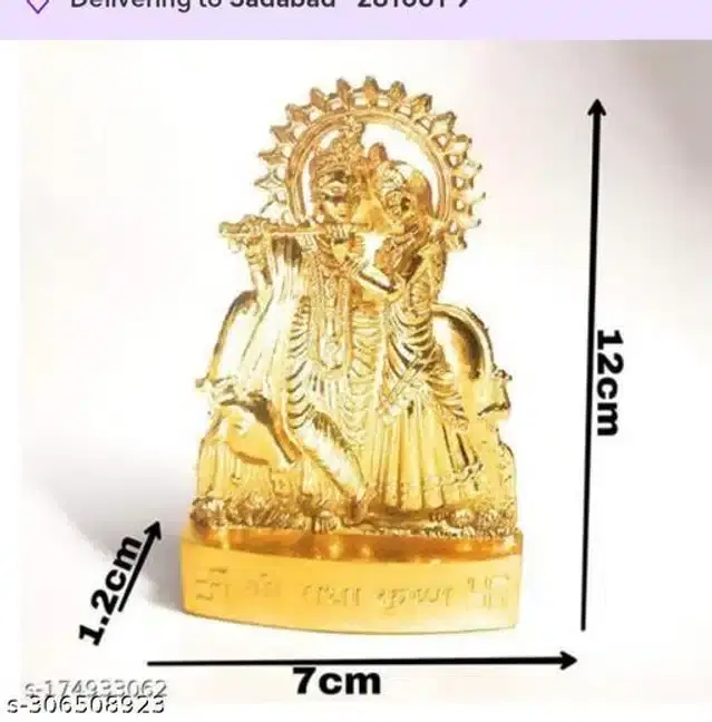 Metal Radha Krishana Idol, Golden