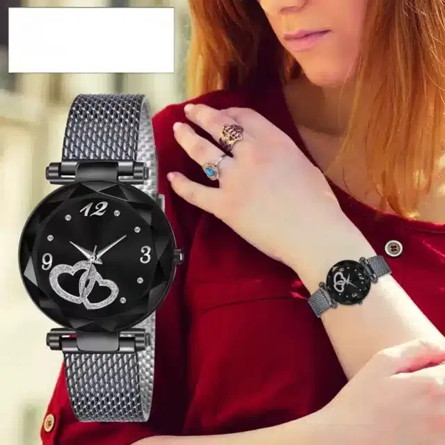 Analog Watch for Girls (Black)