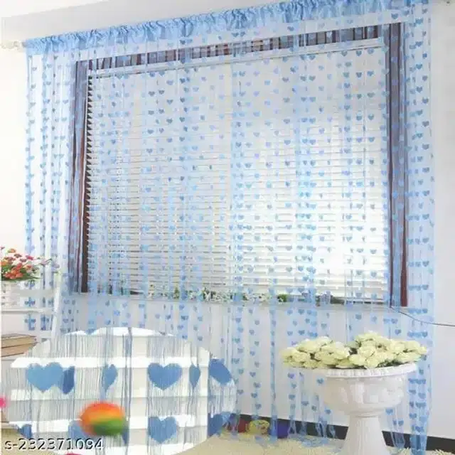 Curtains for Door, Sky Blue, 6 Feet