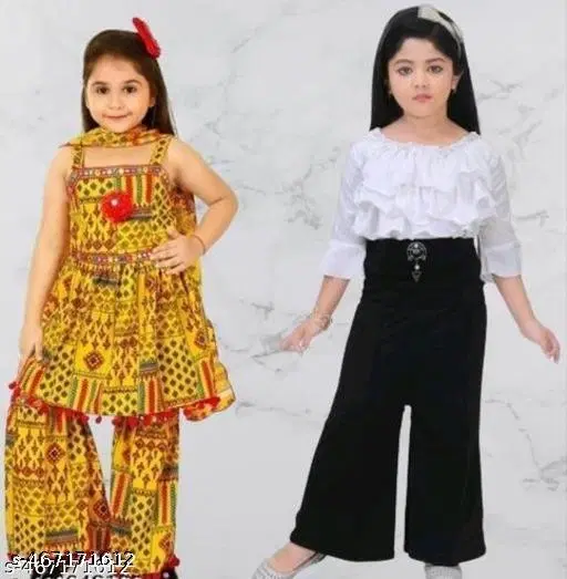 RK TRADERS Cotton Pants for Kids, Pack of 2 (Black, 7-8 Years)