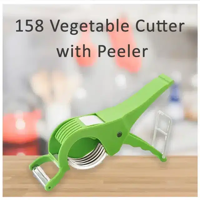 5 In 1 Vegetable Cutter, Set of 1, Green