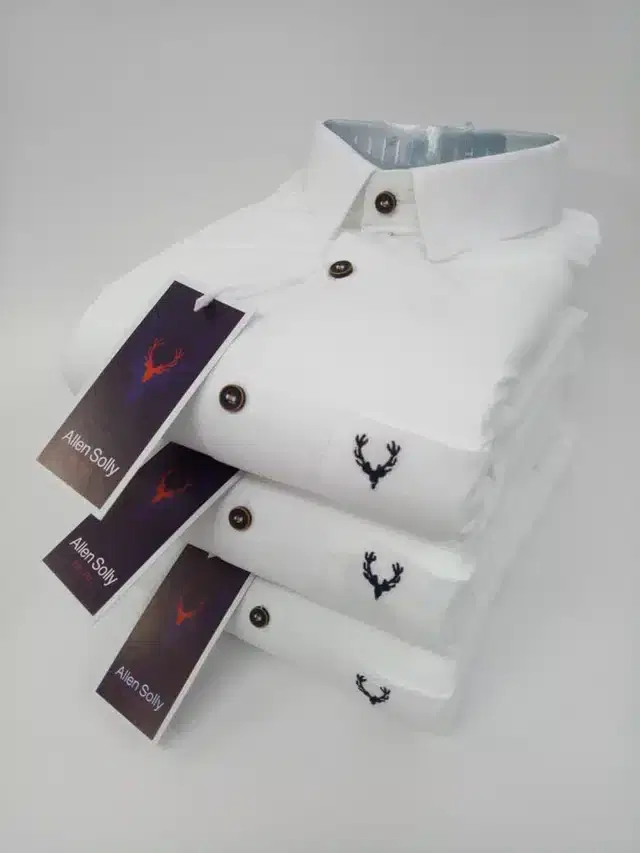 Cotton Solid Shirt for Men (White, XL)