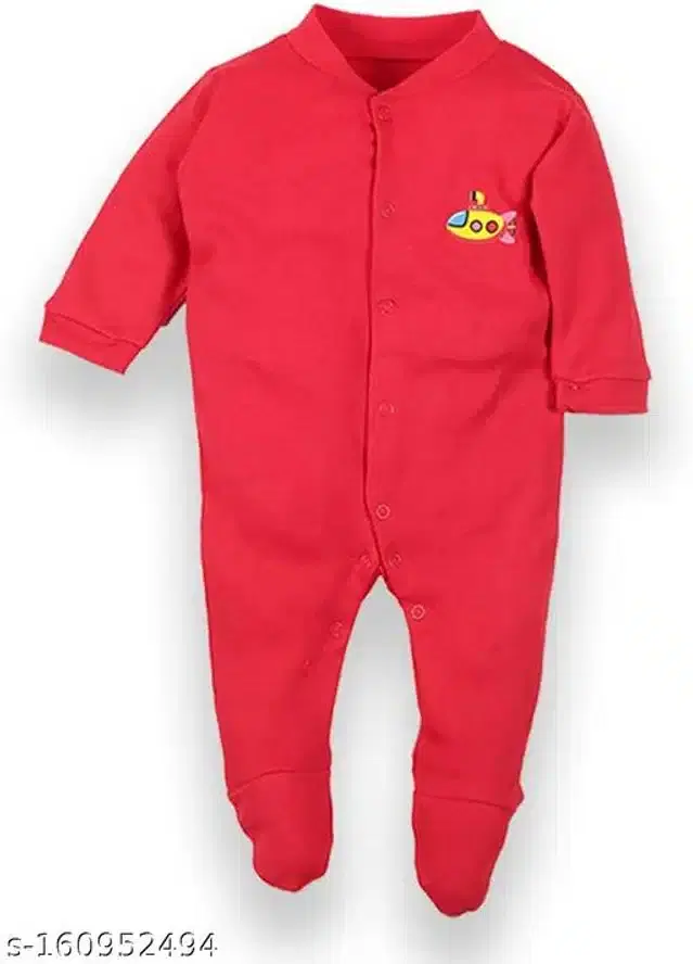 Cotton Rompers for Kids (Red, 0-3 Months)