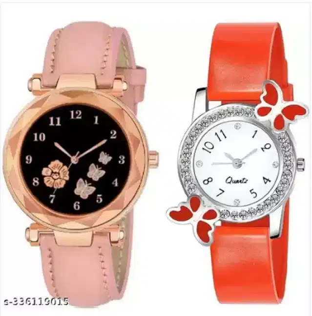 Analog Watch for Women, Pack of 2 (Multicolor)