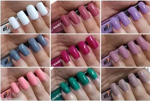 Banetion Matte Nail Polish, Multicolor, Pack of 9