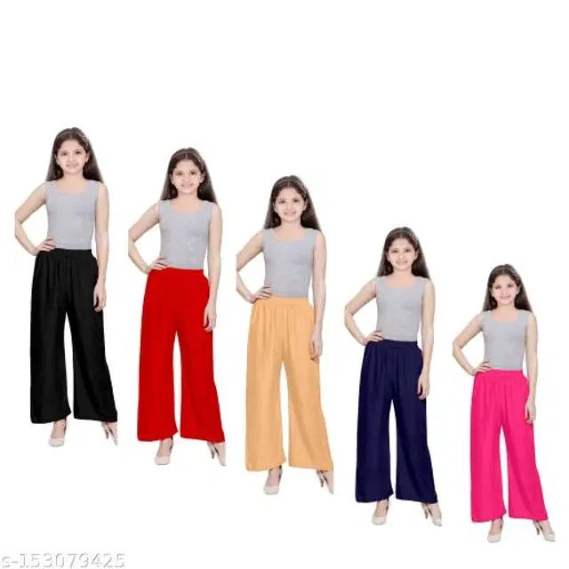 Polycotton Pyjamas for Girls, Pack of 5 (Multicolor, 3-4 Years)