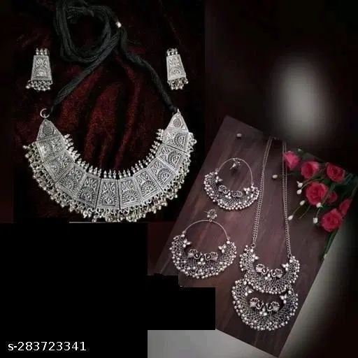 Fashionable Black Oxidised Earring