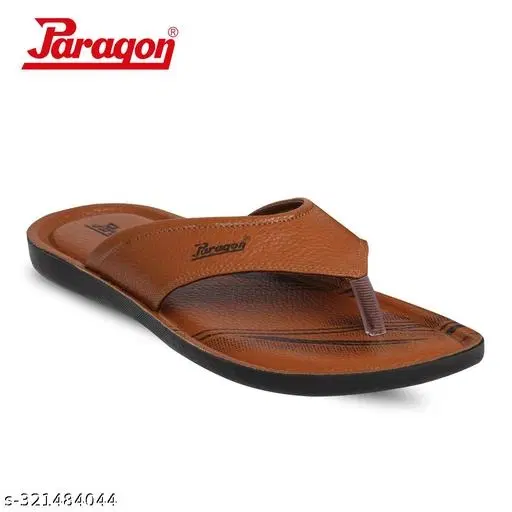 Paragon PU Sandals for Men (Tan, 7)