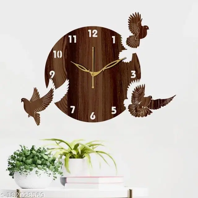 Wooden Wall Clock, Brown