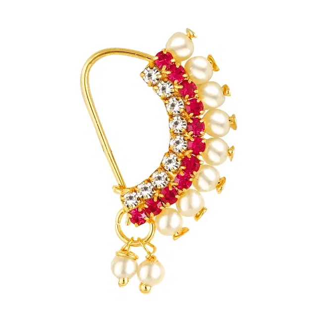 Gold Plated Designer Nosepin for Women (Multicolor)