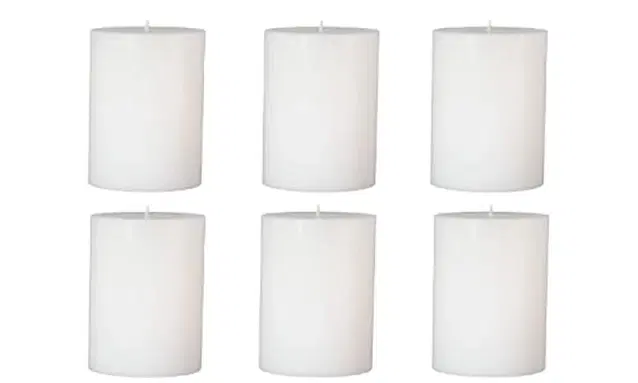 Floish Decor Premium Unscented Pillar Candles, Pack of 6