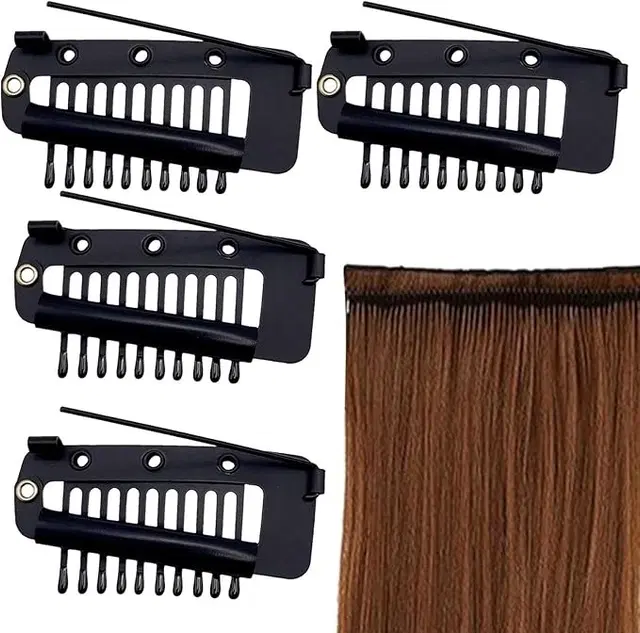 Metal Bridal Saree Pallu Chunni Setting Holding Safety Pins, Pack of 4 (Black)