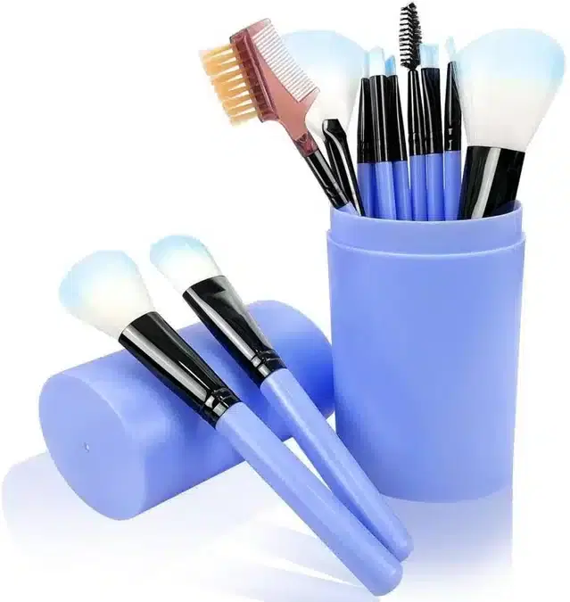 Combo of Makeup Brush, Pack of 12, Blue