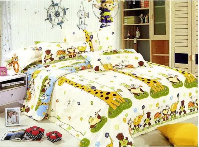 Glace Cotton Printed Double Bedsheet with 2 Pillow Covers, Multicolor, 90x90 Inches