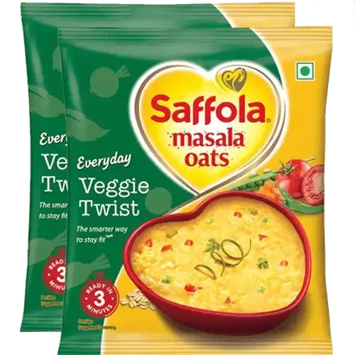 Saffola Masala Oats Veggie Twist -2X38 g (Set Of 2)