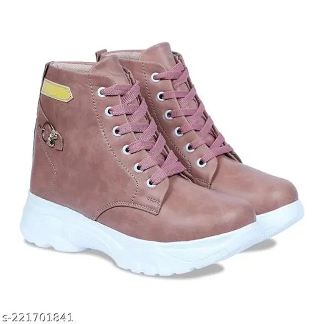 Boots for Women (Peach, 3)