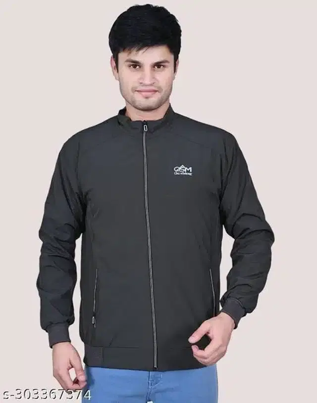 Polyester Jacket for Men (Dark Green, M)