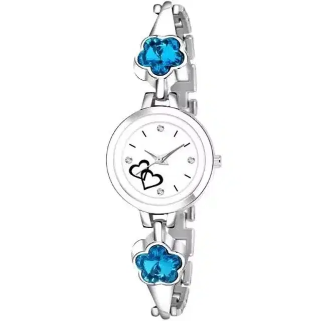 Analog Watch for Women & Girls (Silver)