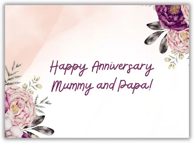 Anniversary Greeting Card for Parents, Multicolor