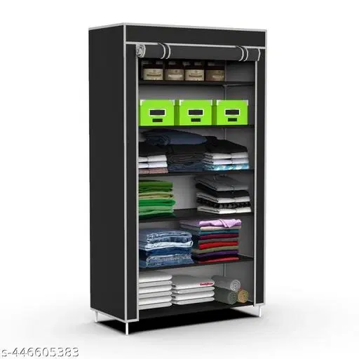 Metal 6 Layer Collapsible Multipurpose Rack, Black