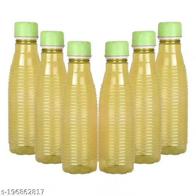 Plastic Water Bottles Set, Pack of 5, Green, 1000 ml
