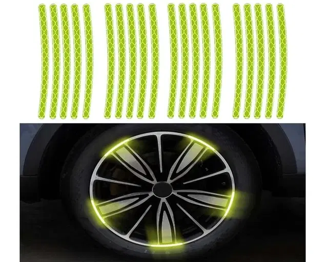 Immutable 20 PCS Green Wheel Sign Safety Reflective Decal Stickers Waterproof, Pack of 20,Green