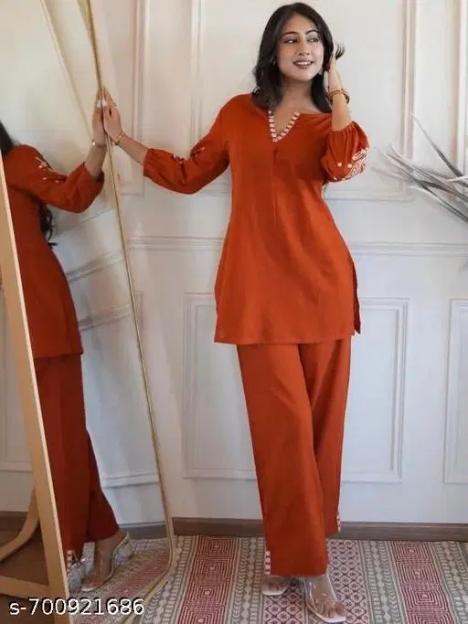Top & Bottom Sets for Women (Rust, S)